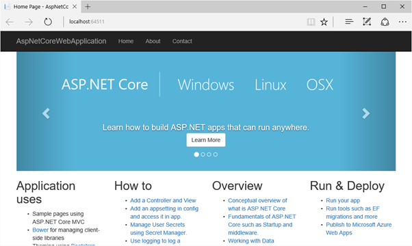 기본 템플릿 실행